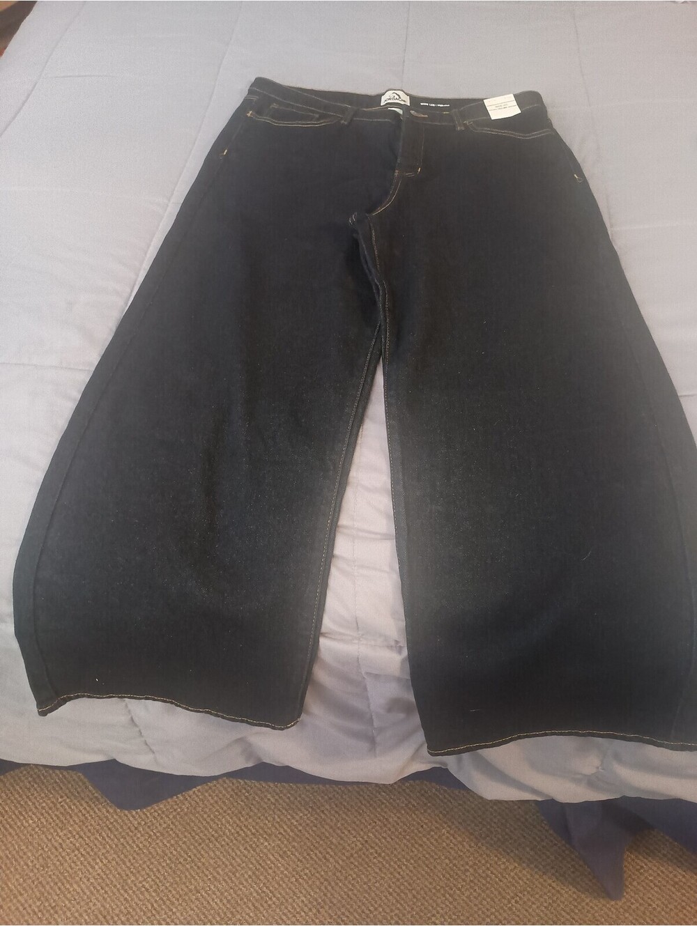 Women's Jordache dark wash jeans wide leg high rise size 14
